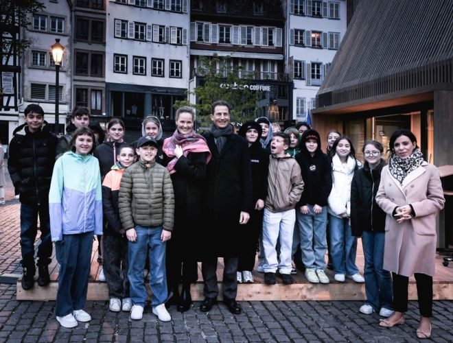 S.D. der Erbprinz und Aussenministerin Hasler in der Parlamentarischen Versammlung des Europarats