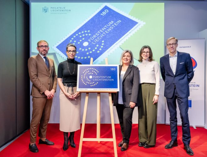 “Plenum” special issue stamp to mark Liechtenstein’s Presidency of the Council of Europe